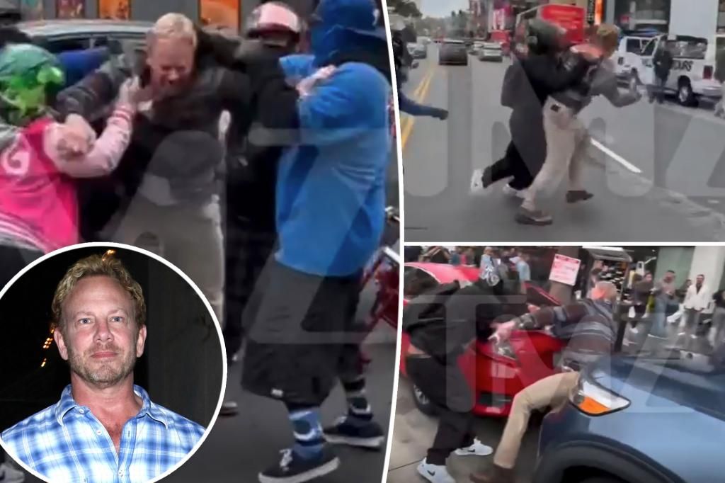 Watch Ian Ziering get into brawl with biker gang in LA on New Year's Eve