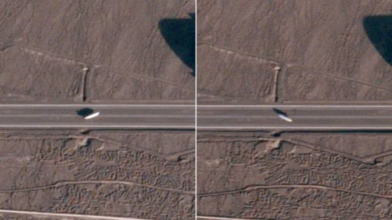 Never-before-seen Chinese military blimp caught on satellite images of remote desert base