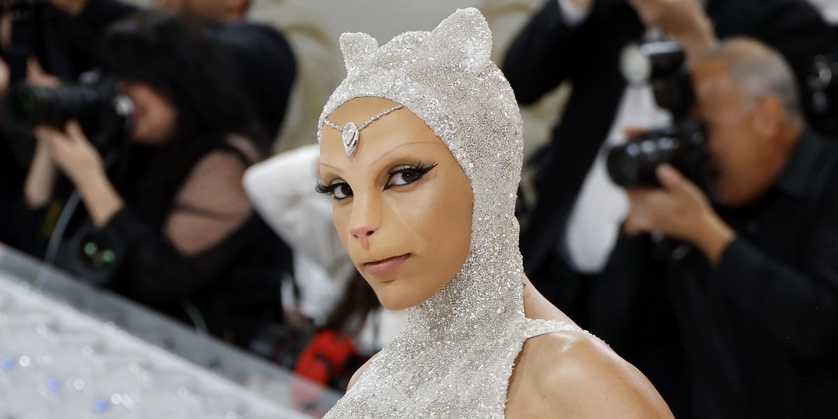 Doja Cat Dressed Up as Karl Lagerfeld's Cat, Choupette, at the 2023 Met Gala