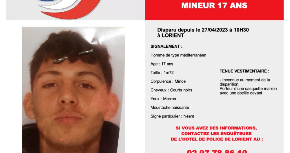 À Lorient, disparition inquiétante d’un jeune de 17 ans