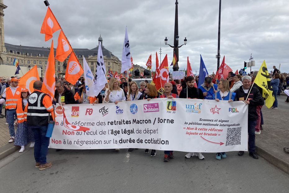 VIDÉO. Manifestation du 1er mai à Bordeaux, Périgueux, Bayonne et Pau : la mobilisation contre la réforme des retraites en images