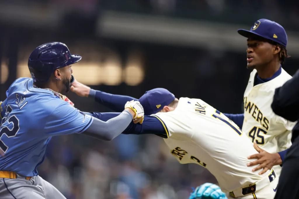 MLB levies suspensions for Rays-Brewers bench-clearing brawl