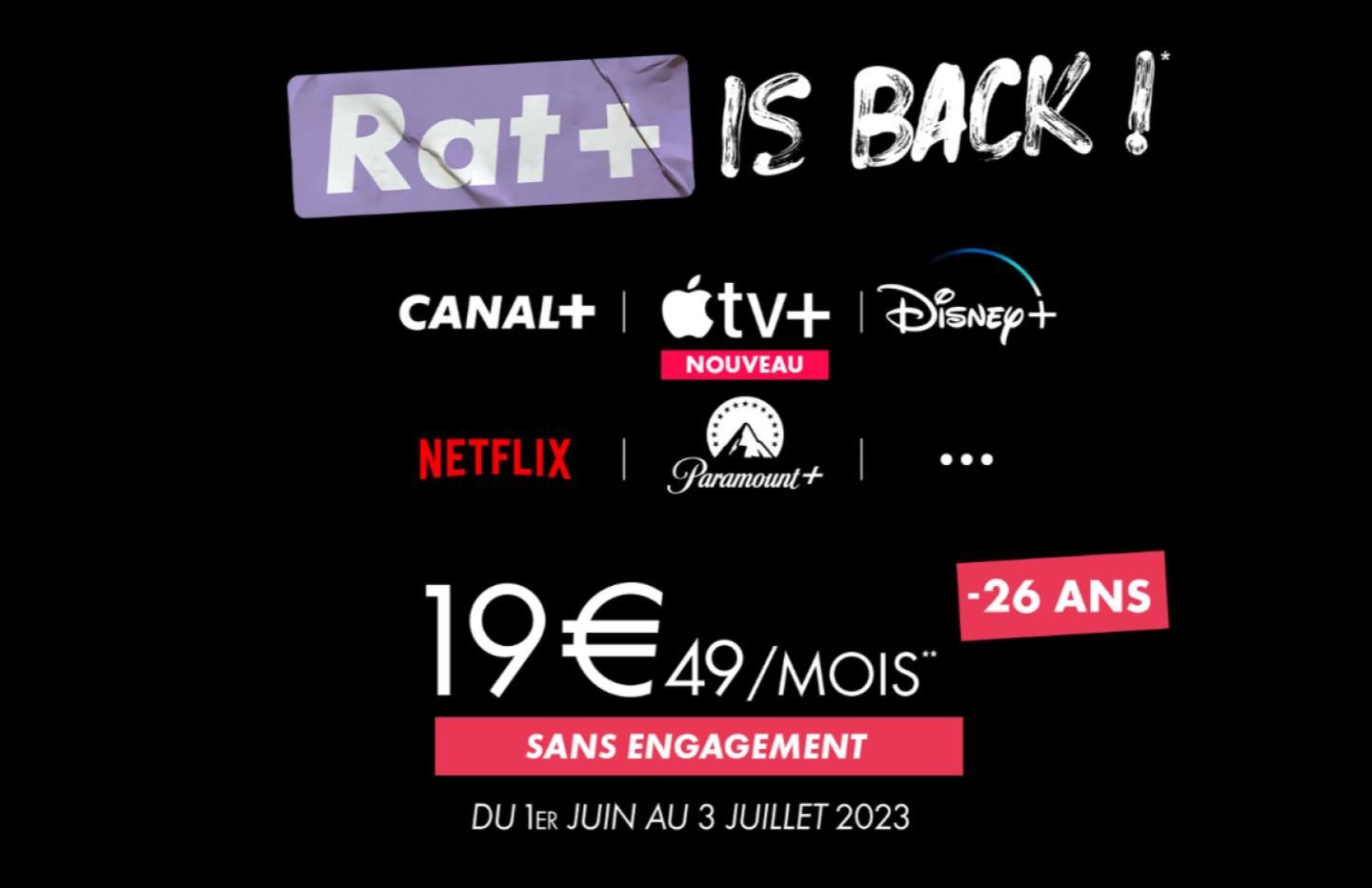 Canal+ revient avec Rat+ : une offre généreuse en contenu pour pas cher