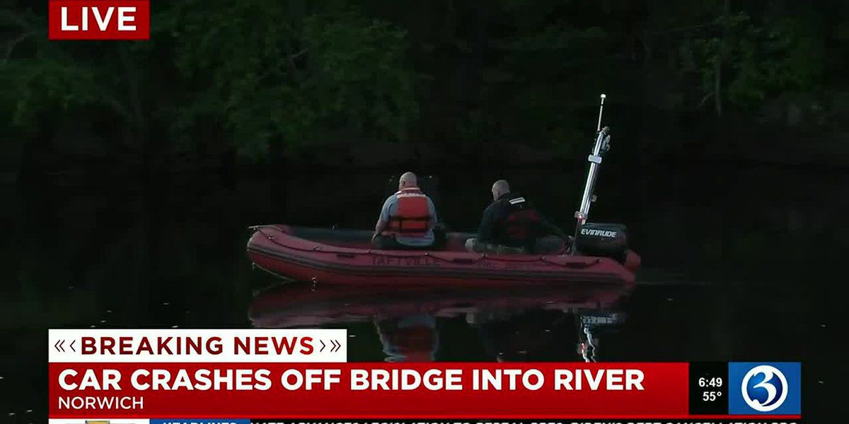 Driver swims to shore after car plunges off bridge in Norwich