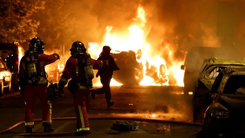 France protests: Funeral held for teenager after police detain more than 1,300 over riots