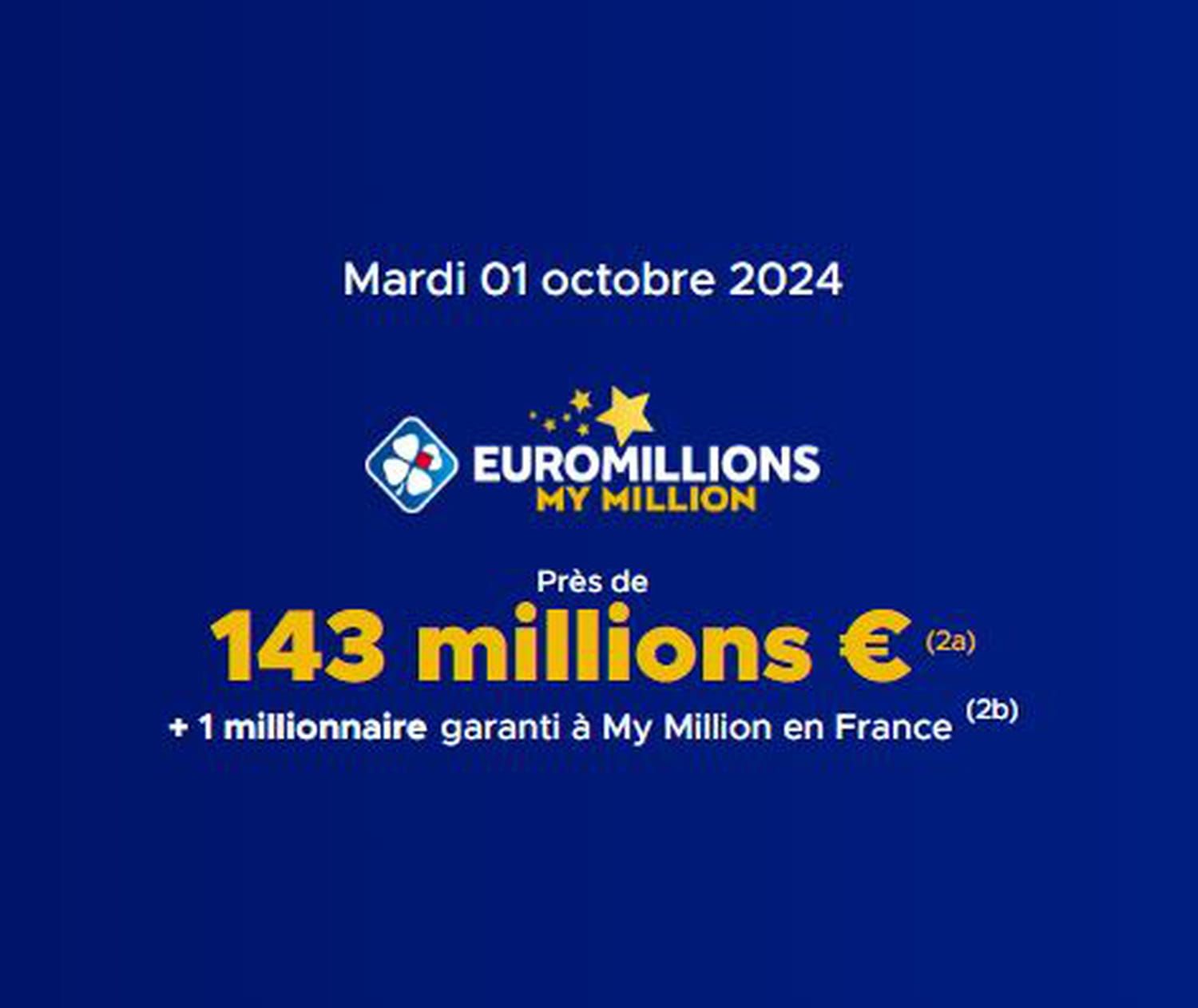 Résultat Euromillions (FDJ) : le tirage de ce mardi 1er octobre 2024 [EN LIGNE]