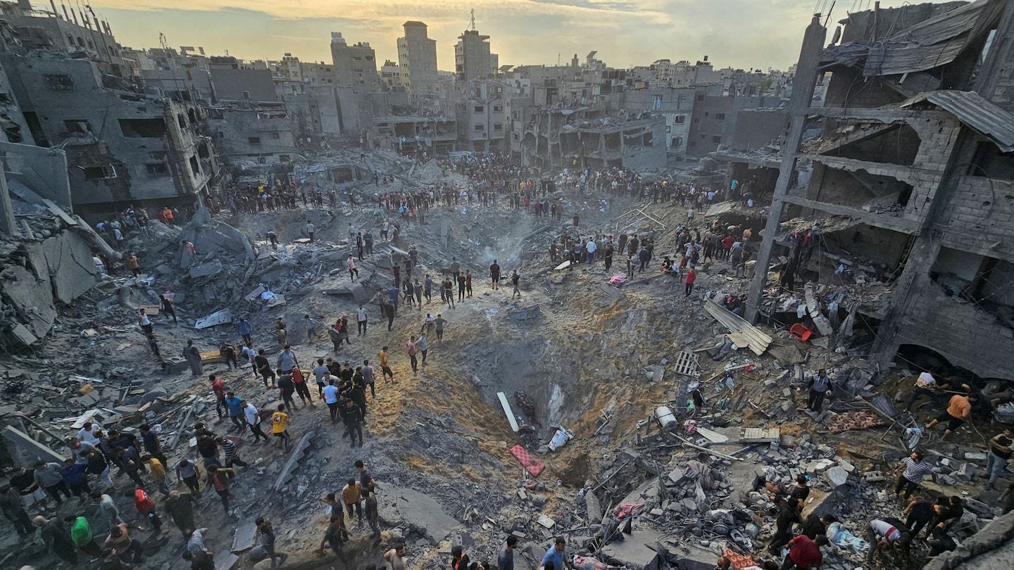 Israeli strikes on Gaza refugee camp offer glimpse of war’s destruction