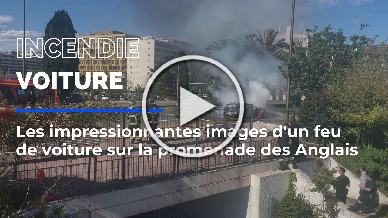 Les impressionnantes images du feu de voiture sur la promenade des Anglais