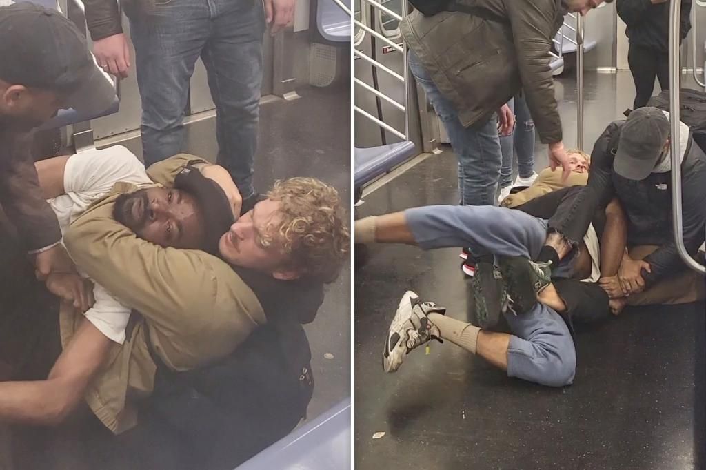 Shocking video shows vagrant being choked to death on NYC subway