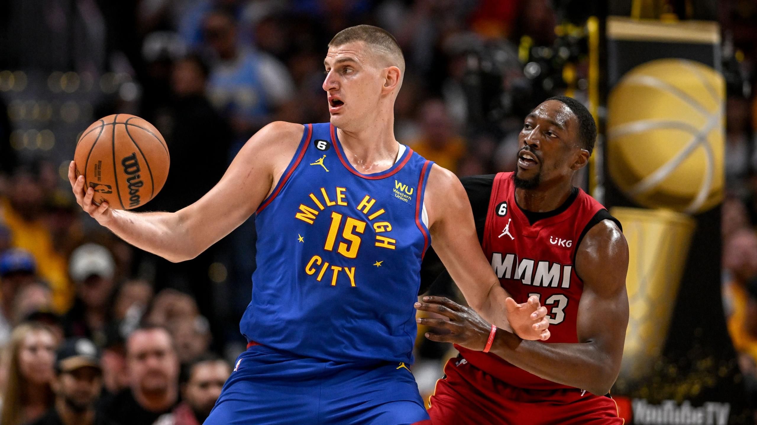 NBA - Nikola Jokic impérial, les Denver Nuggets frappent les premiers contre le Miami Heat