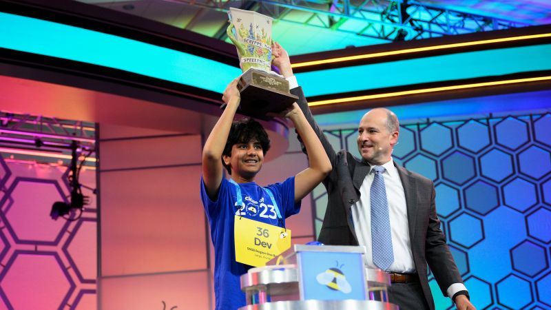 14-year-old Dev Shah of Florida wins Scripps National Spelling Bee with final word 'psammophile'