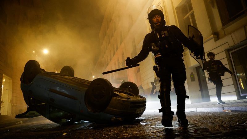 Mayor says home 'rammed' and set on fire as France detains hundreds more protesters