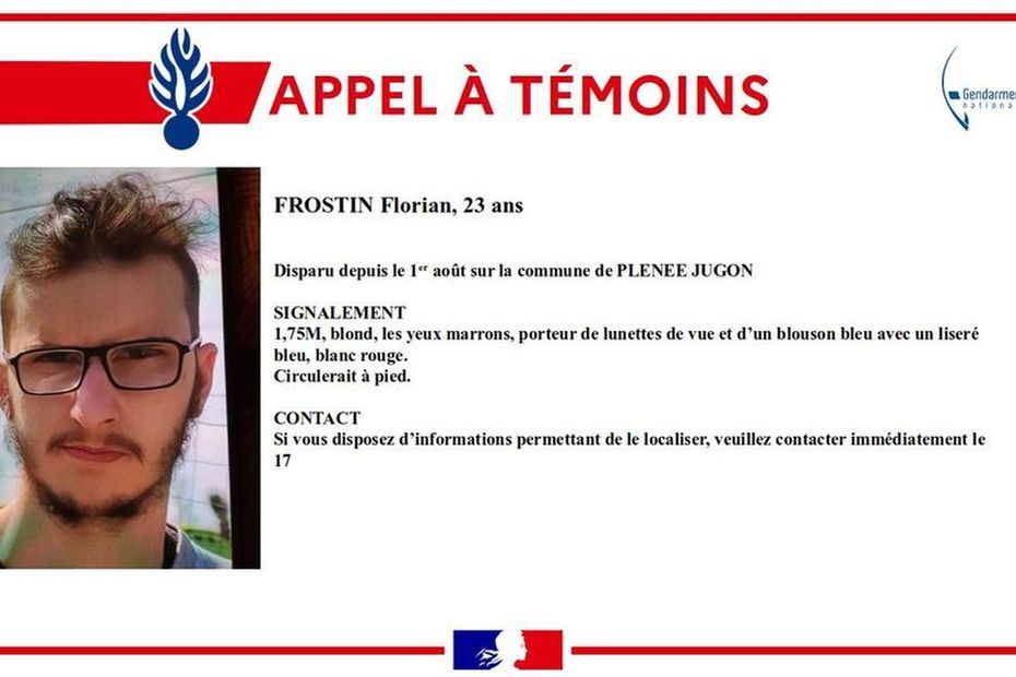 Disparition inquiétante d'un jeune homme de 23 ans. La gendarmerie des Côtes-d'Armor lance un appel à témoins