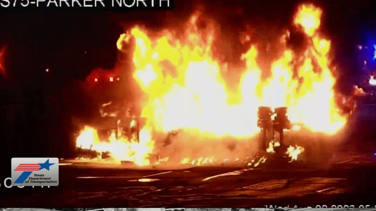 18-wheeler fire causes injuries, delays in Collin County