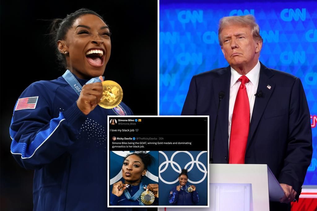 Simone Biles declares 'I love my black job' after winning gold