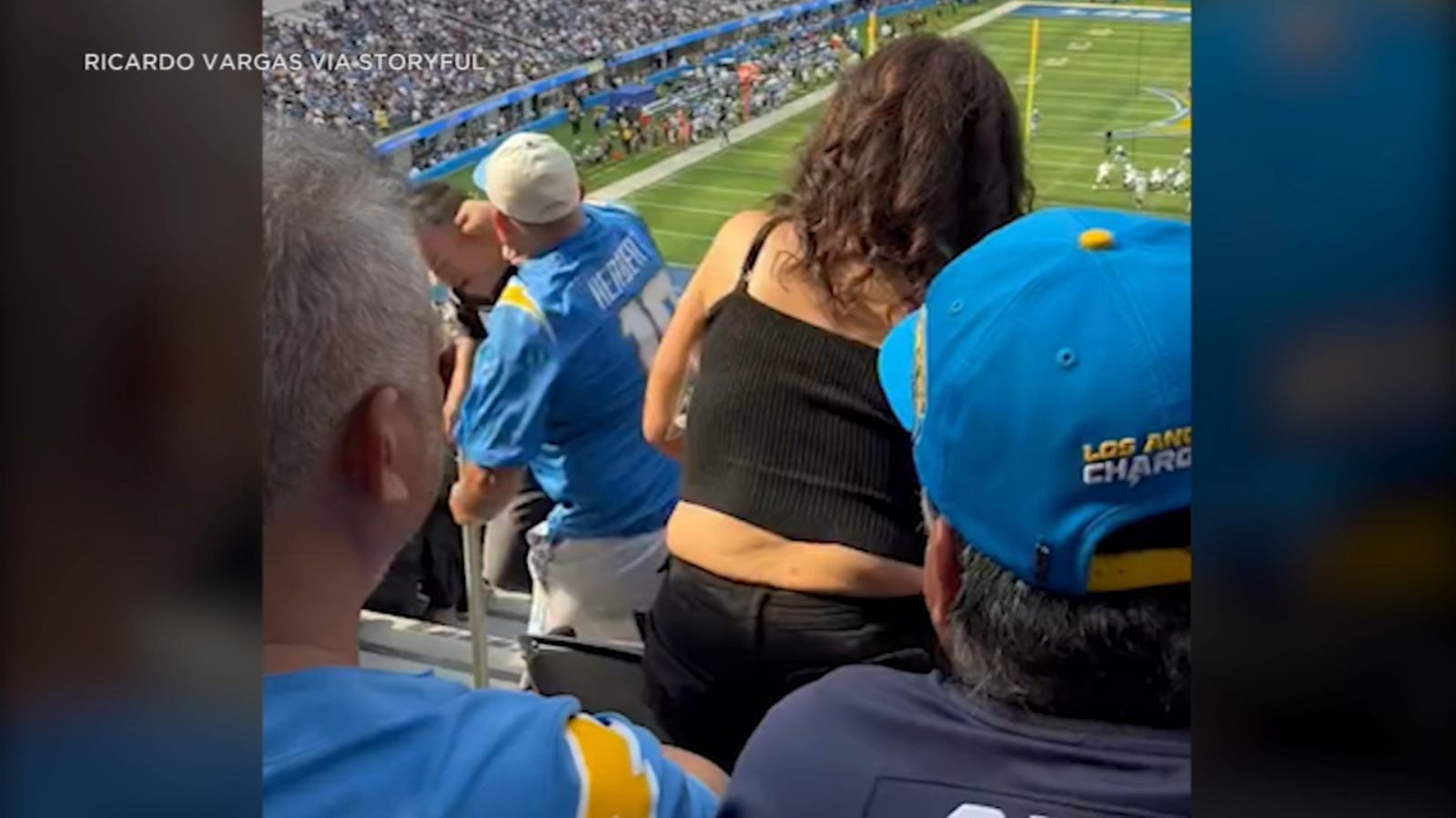 Fans of Chargers, Raiders fight in stands at SoFi stadium game