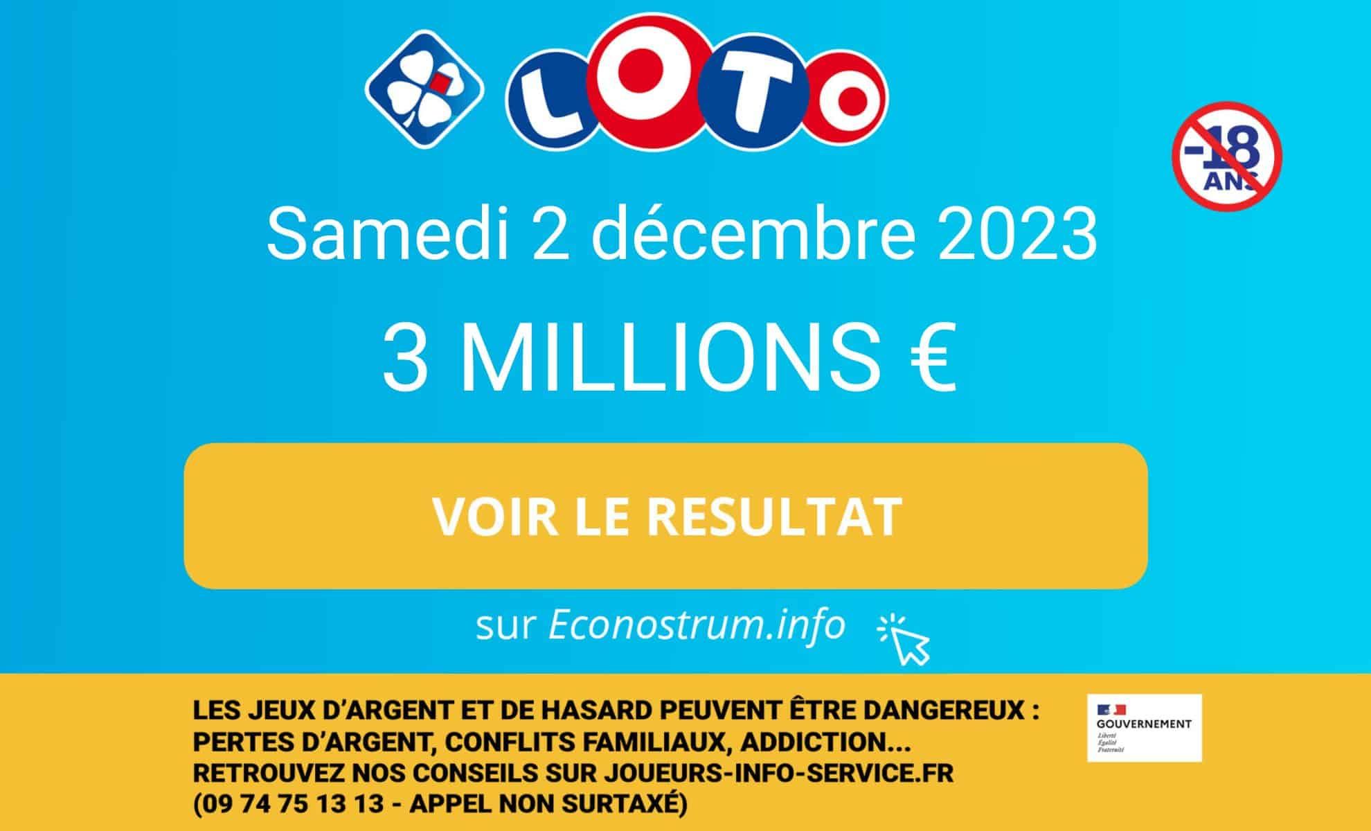 Les résultats du Loto de la FDJ du samedi 2 décembre