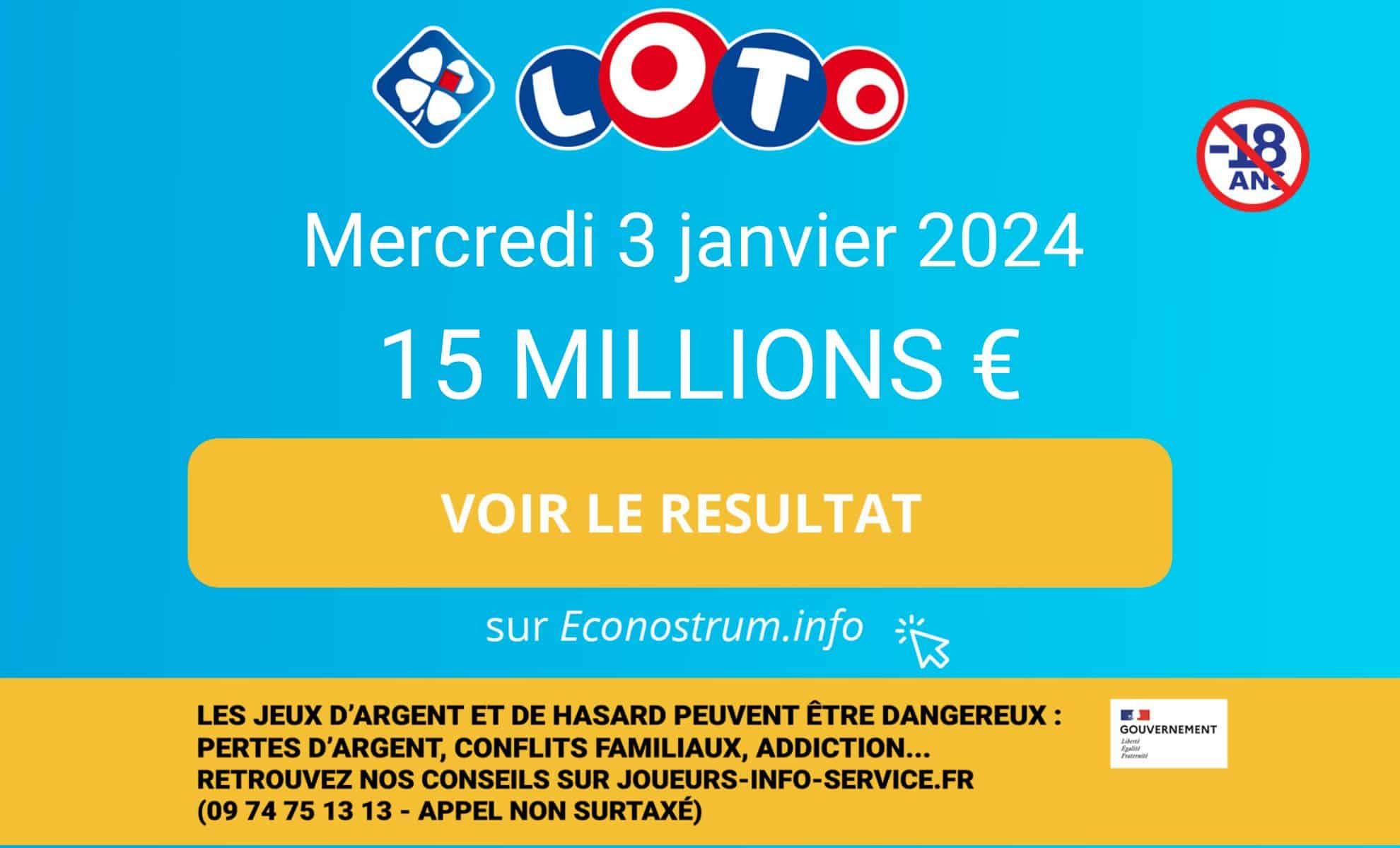 Les résultats Loto de la FDJ du mercredi 3 janvier