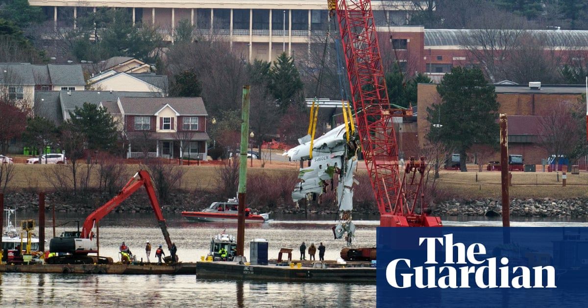 Washington DC plane crash: crews remove large portion of jet from river