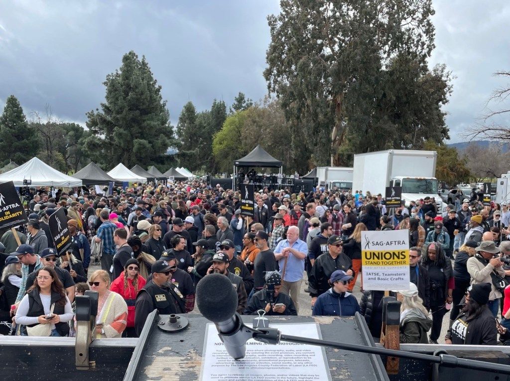 Hollywood Teamsters, IATSE Hold Solidarity Rally Ahead of AMPTP Negotiations