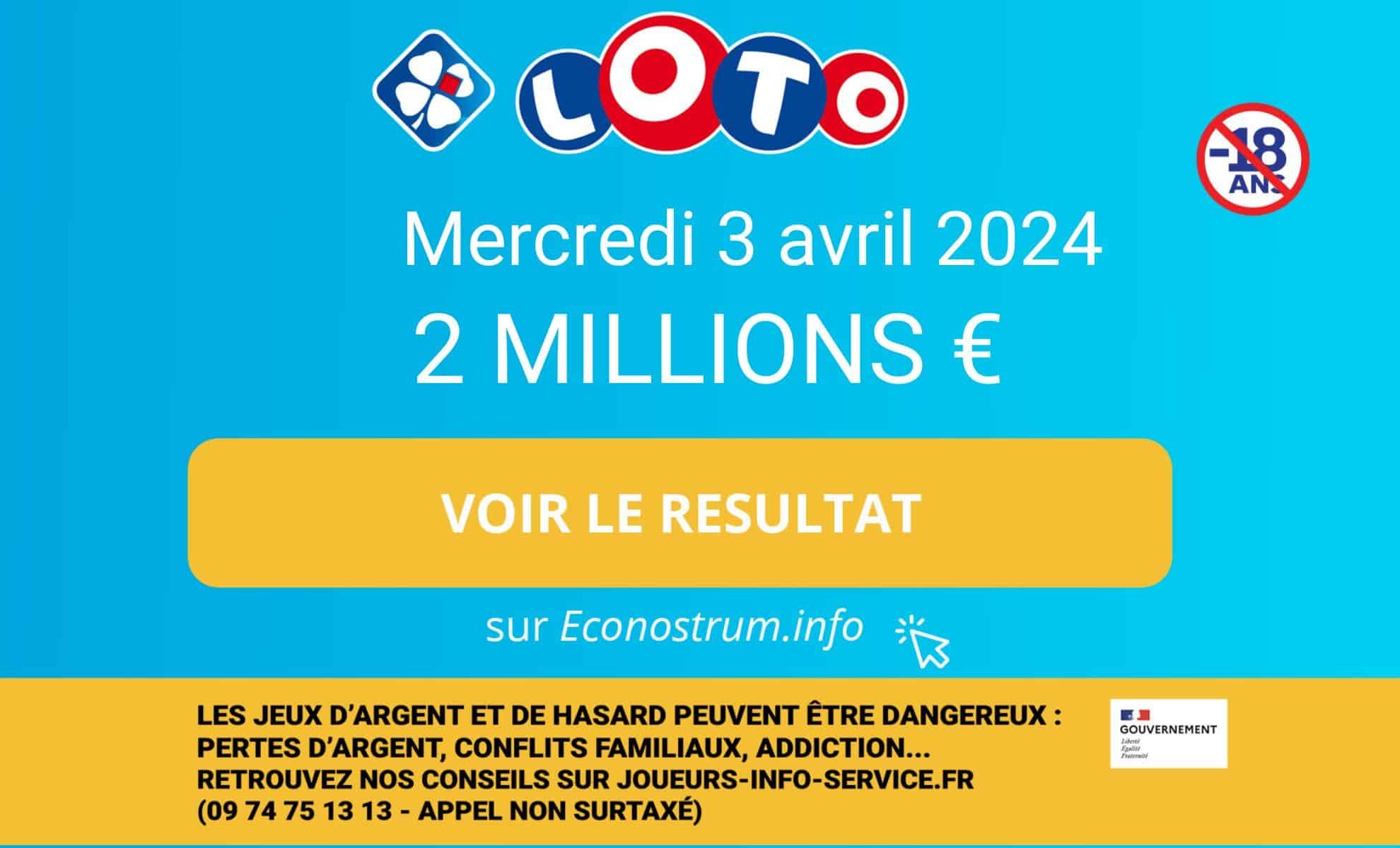 Les résultats Loto de la FDJ du mercredi 3 avril 2024