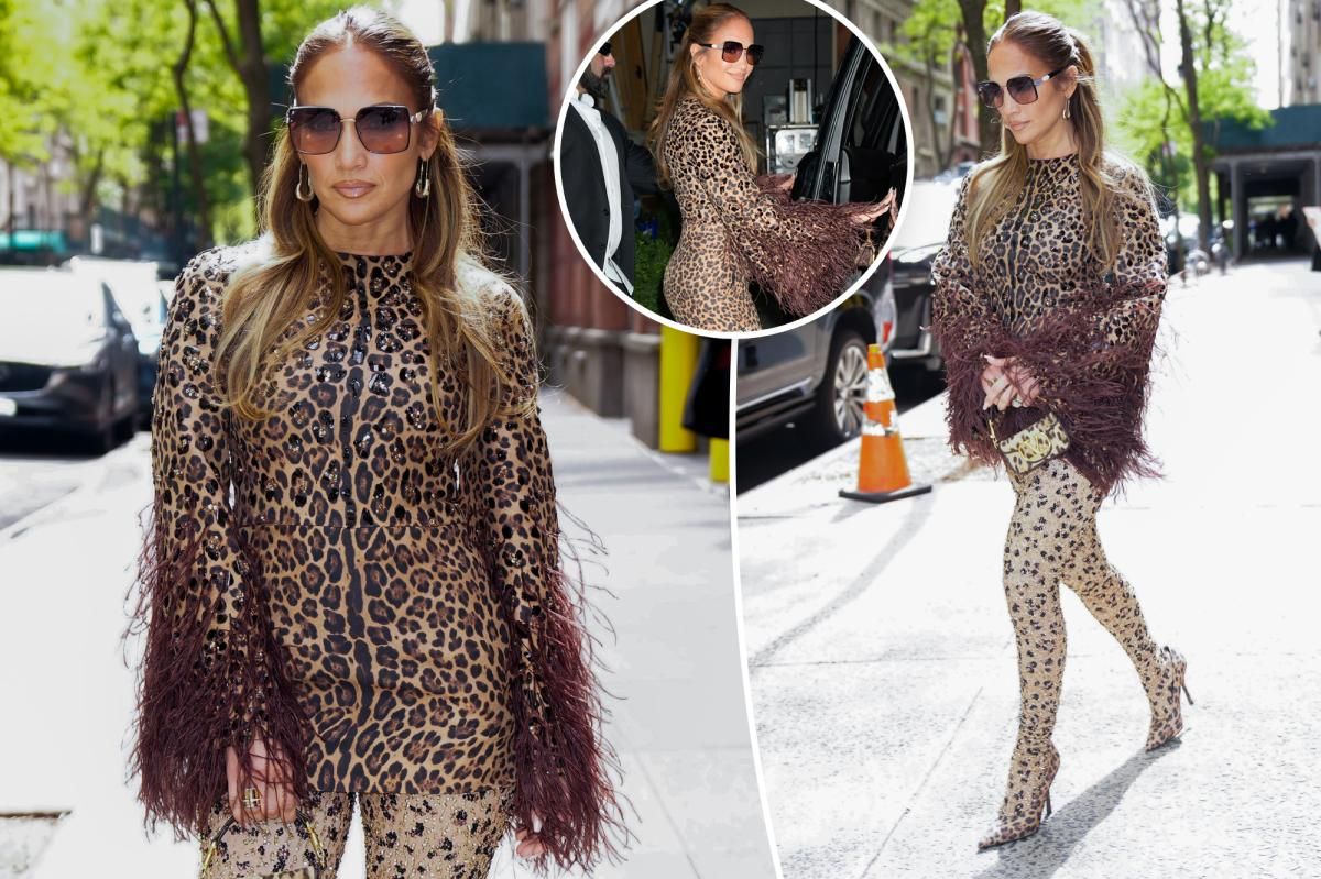 Jennifer Lopez walks on the wild side in head-to-toe leopard look