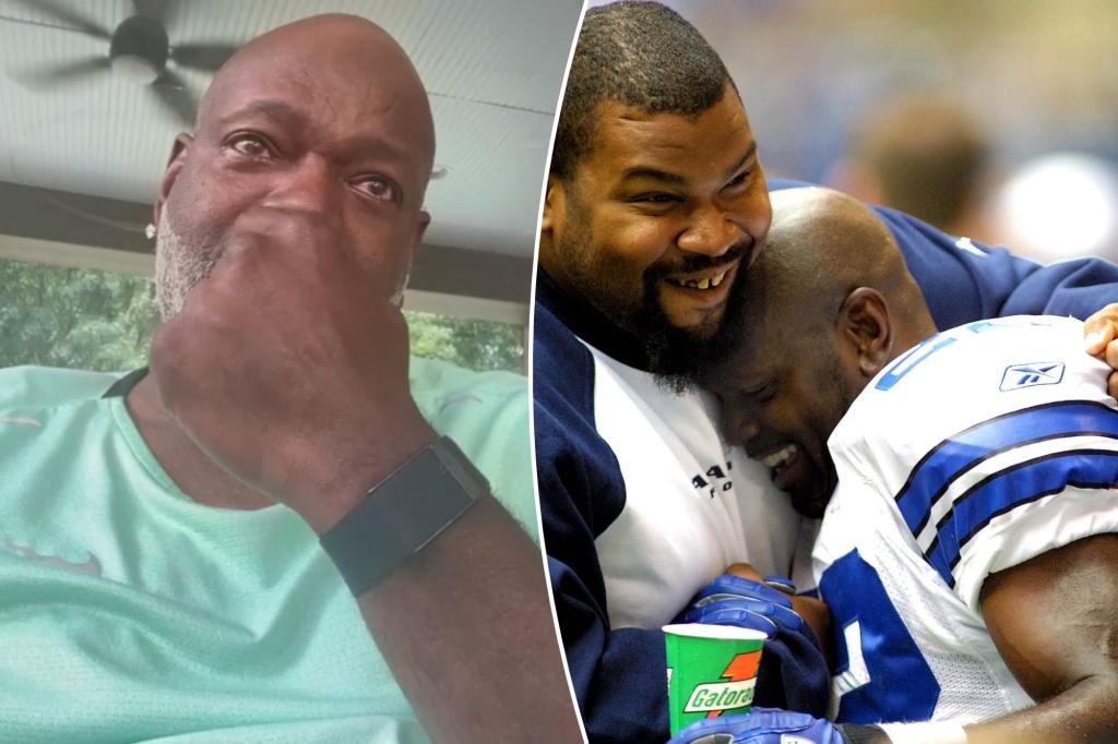 Emmitt Smith fights back tears after Larry Allen's death