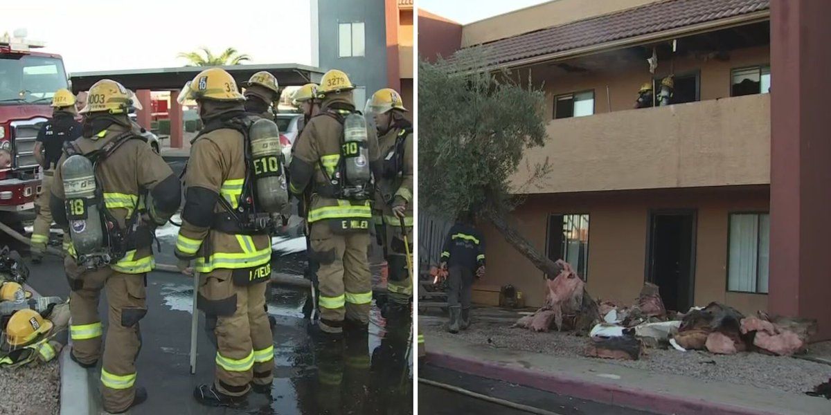 Woman hospitalized, 7 people displaced after fire at Phoenix apartment complex