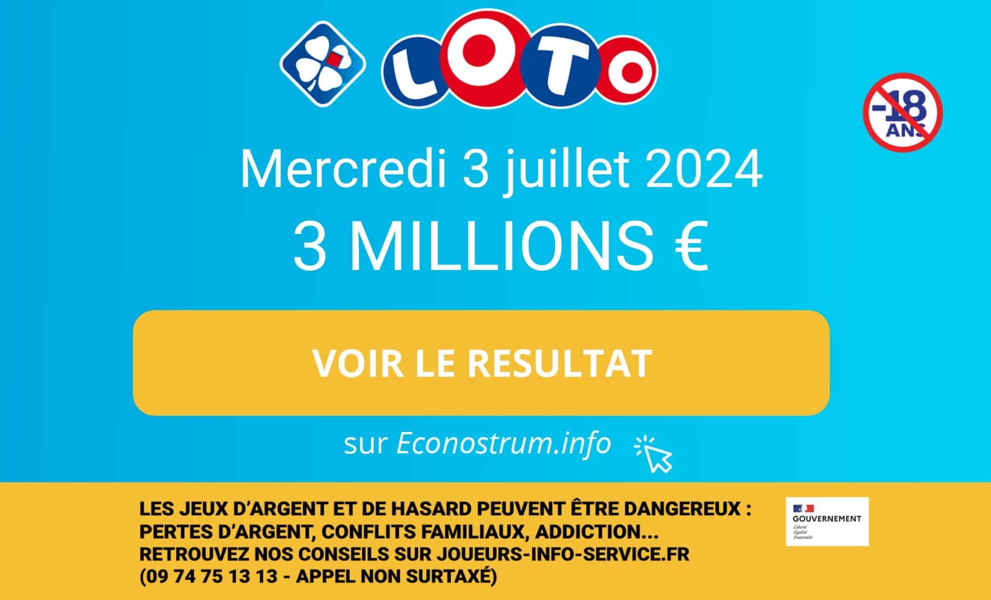 Tirage Loto de la FDJ : les résultats du mercredi 3 juillet (En direct)