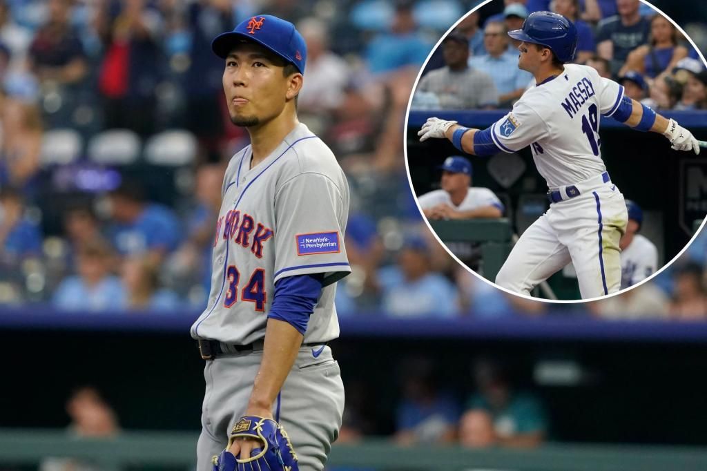 Kodai Senga undone by wet mound in Mets' listless loss to Royals