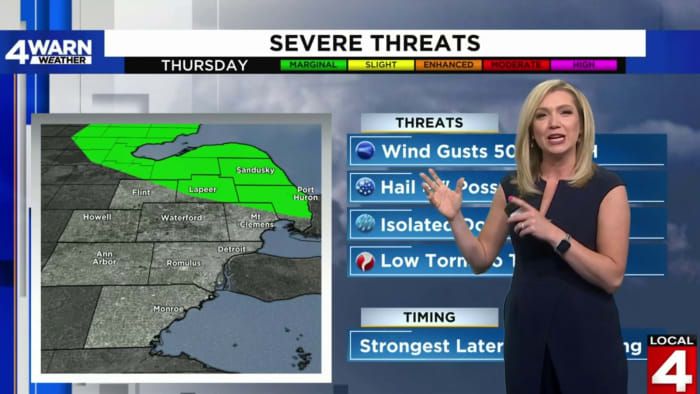 Storms possible Thursday in northern Metro Detroit with heat, humidity rising for all