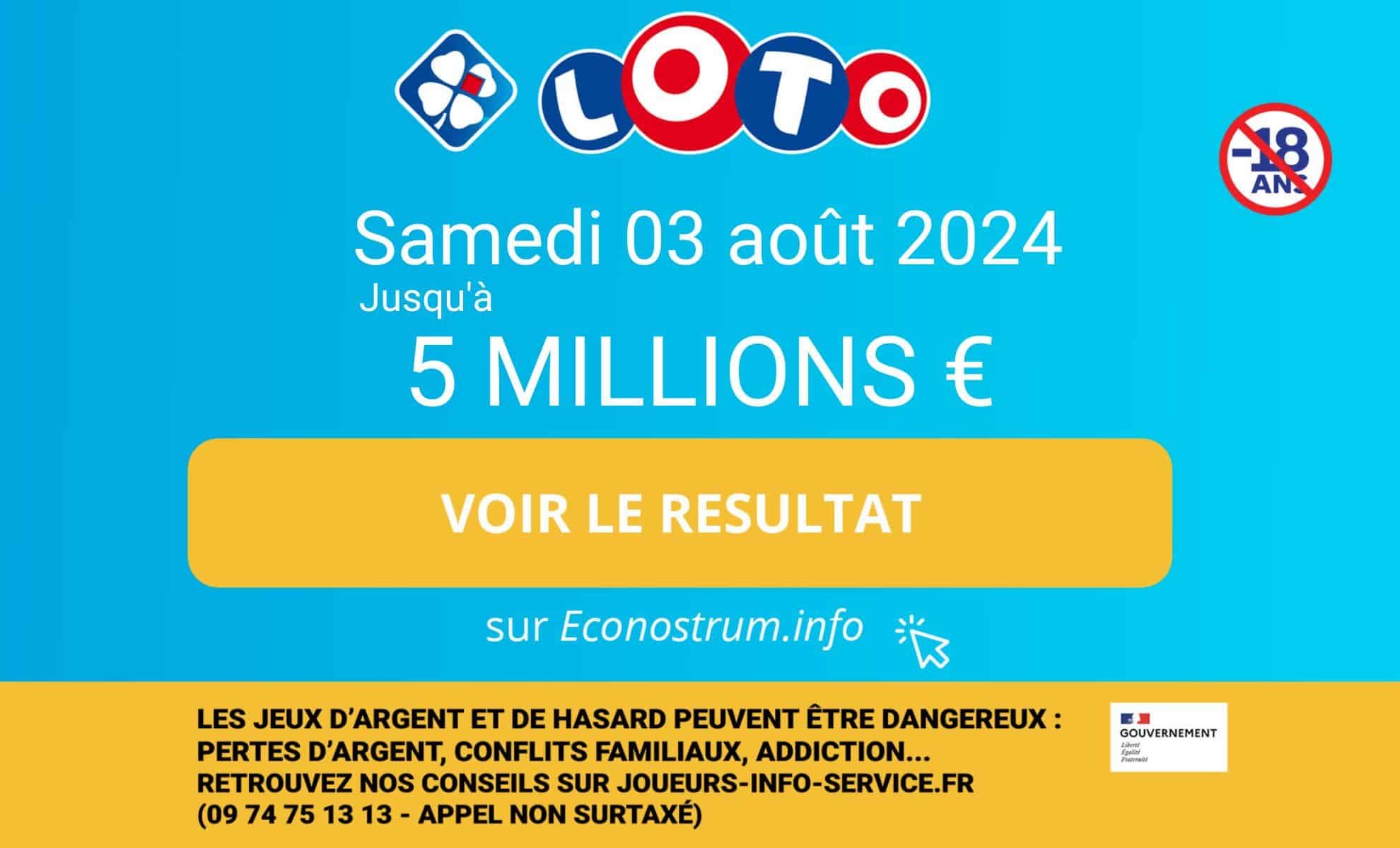 Tirage Loto de la FDJ : les résultats du samedi 3 août (En direct)