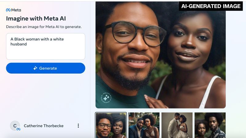 Meta’s AI image generator really struggles with the concept of interracial couples