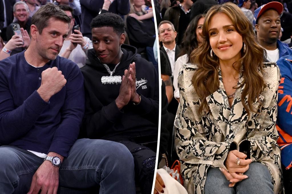 Jessica Alba razzes Sauce Gardner, Aaron Rodgers over Knicks meeting