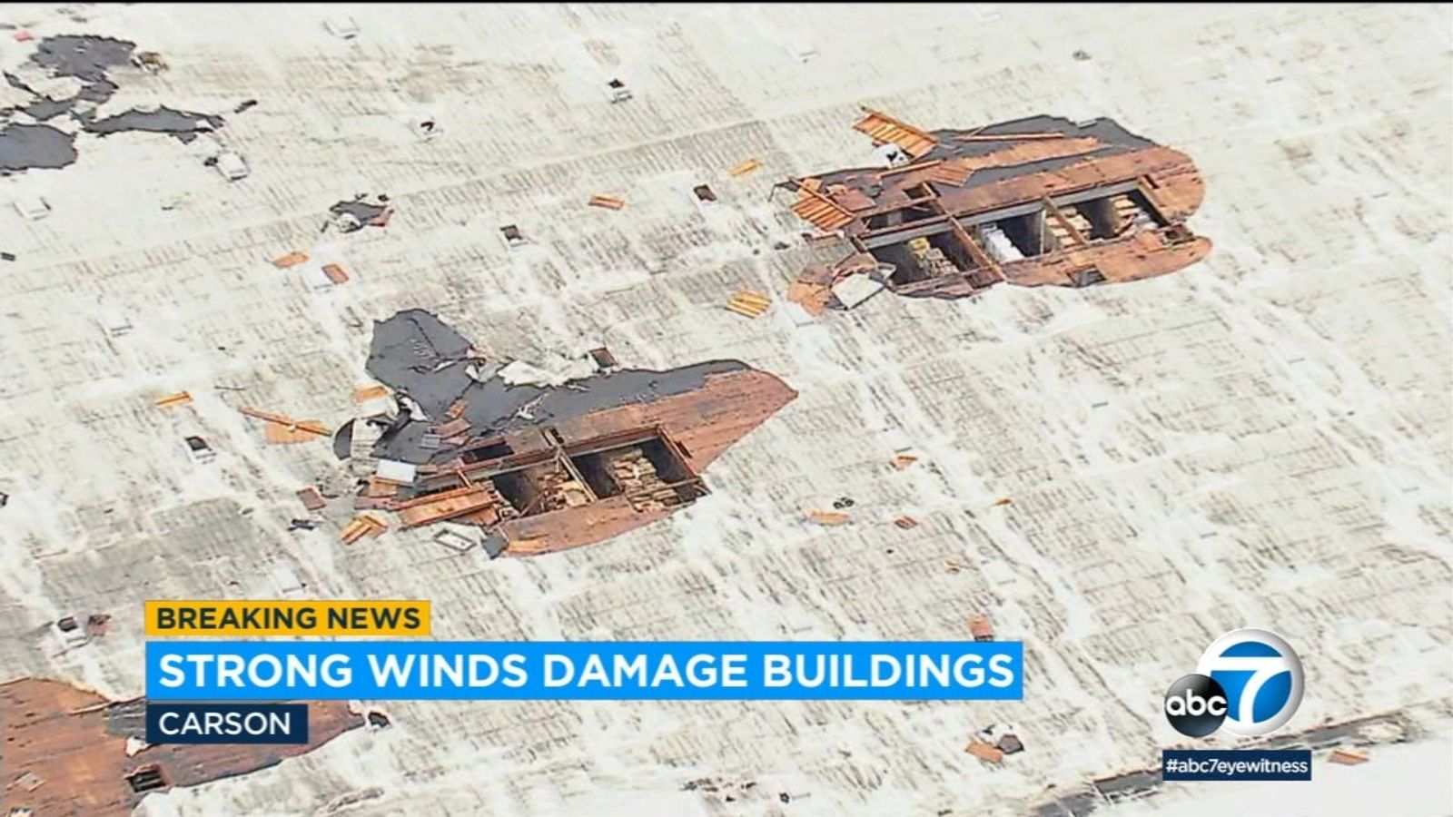 Brief tornado touches down in Carson-Compton area, damaging buildings and vehicles