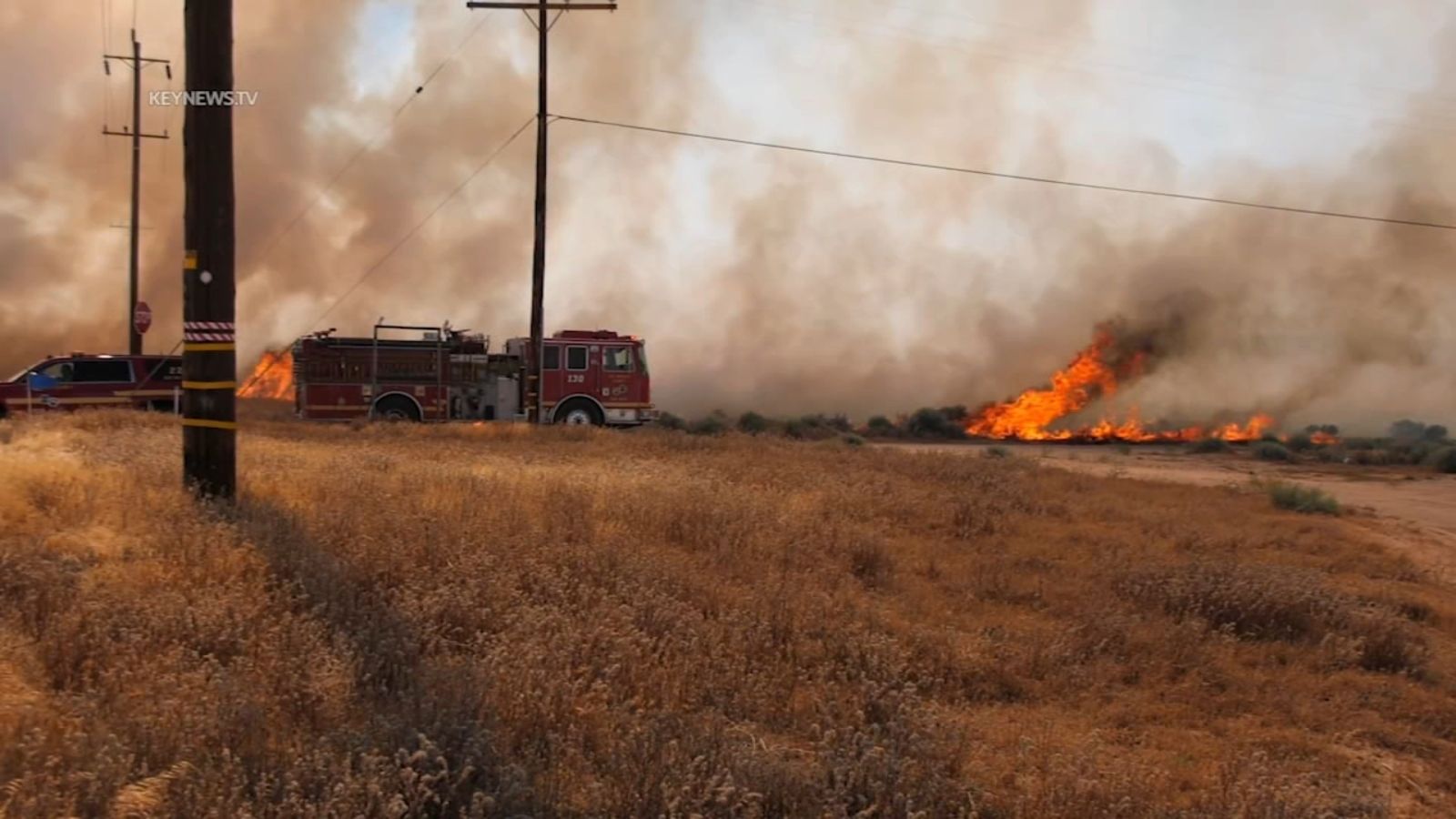 Homes evacuated as brush fire burns up to 1,500 acres in Antelope Valley area