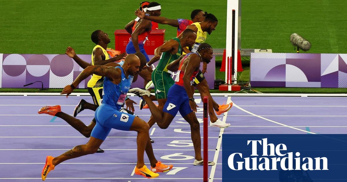 Noah Lyles takes men’s 100m gold by narrowest margin in dramatic Olympic final