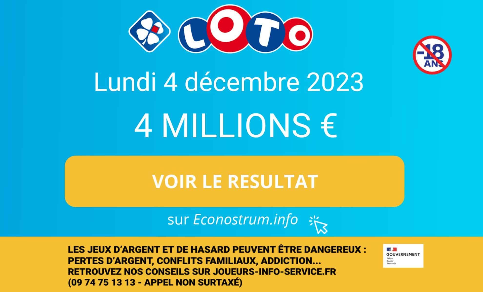 Les résultats du Loto de la FDJ du lundi 4 décembre