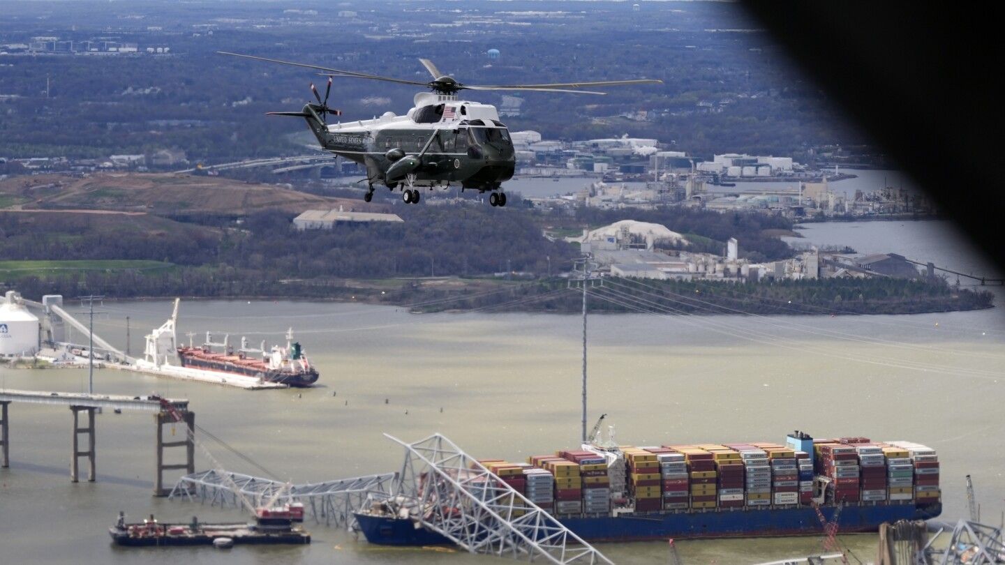 Biden tours collapsed Francis Scott Key Bridge in Baltimore