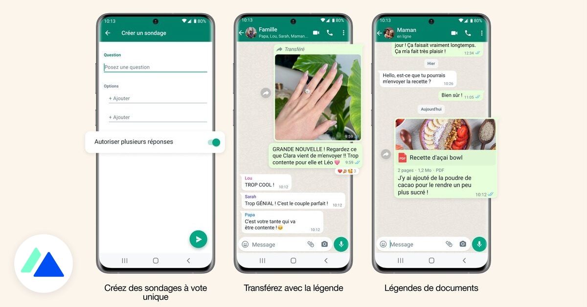 3 nouveautés pour les sondages sur WhatsApp