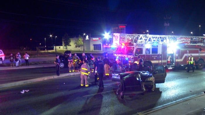 4 people hospitalized in 3-vehicle crash on West Side, police say