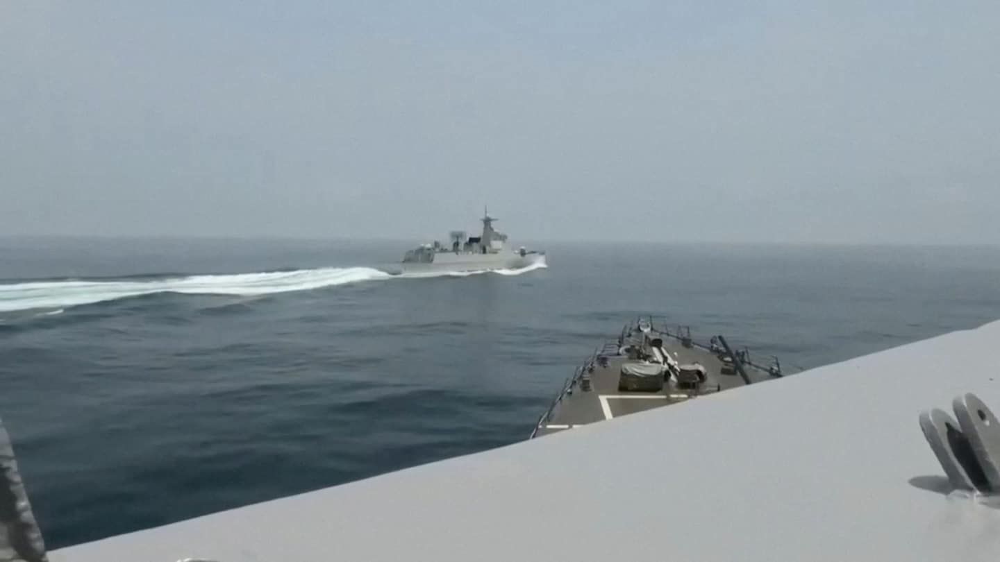 U.S. military releases video of near-collision with Chinese destroyer