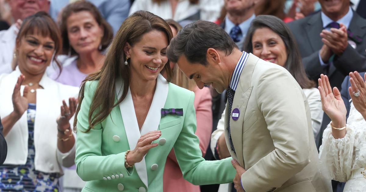 En photos, la complicité manifeste de Kate Middleton et Roger Federer dans les tribunes de Wimbledon