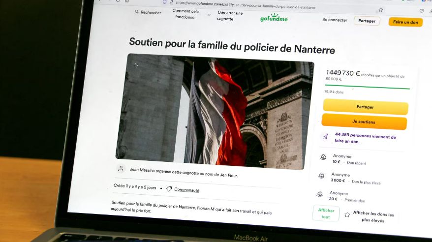 Cagnotte polémique pour la famille du policier: à combien s'élève la commission de la plateforme GoFundMe?