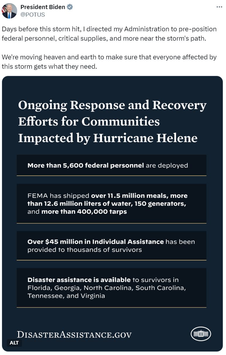 Interested Parties Memo: Fighting Hurricane Helene Falsehoods with Facts