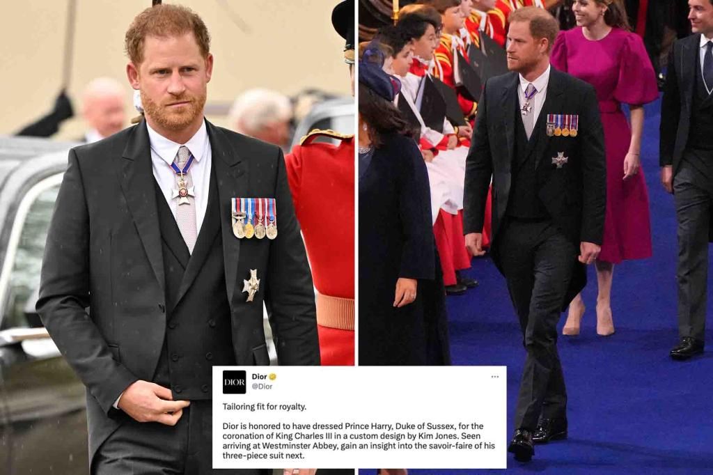 Prince Harry dons Dior suit to King Charles' coronation