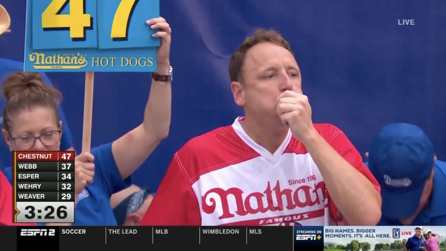 ESPN announcer made Supreme Court joke during Nathan's contest