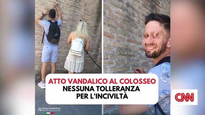 Tourist who allegedly carved names into Rome’s Colosseum says he didn’t know the ‘antiquity of the monument’