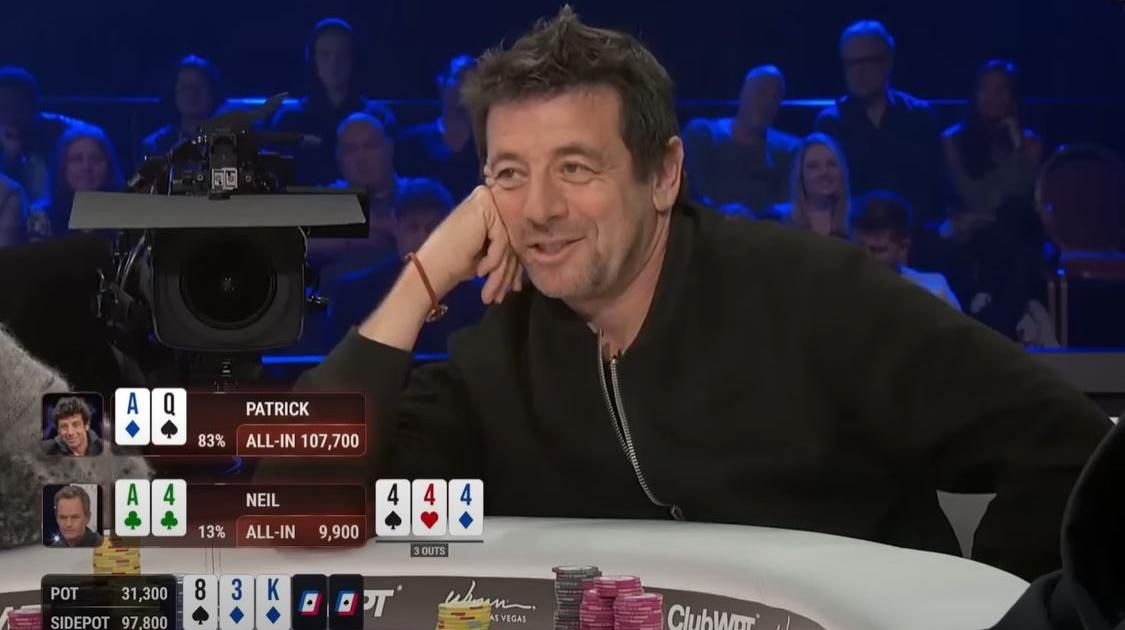 Quand Patrick Bruel perd une main improbable contre Neil Patrick Harris dans un tournoi de poker à Las Vegas