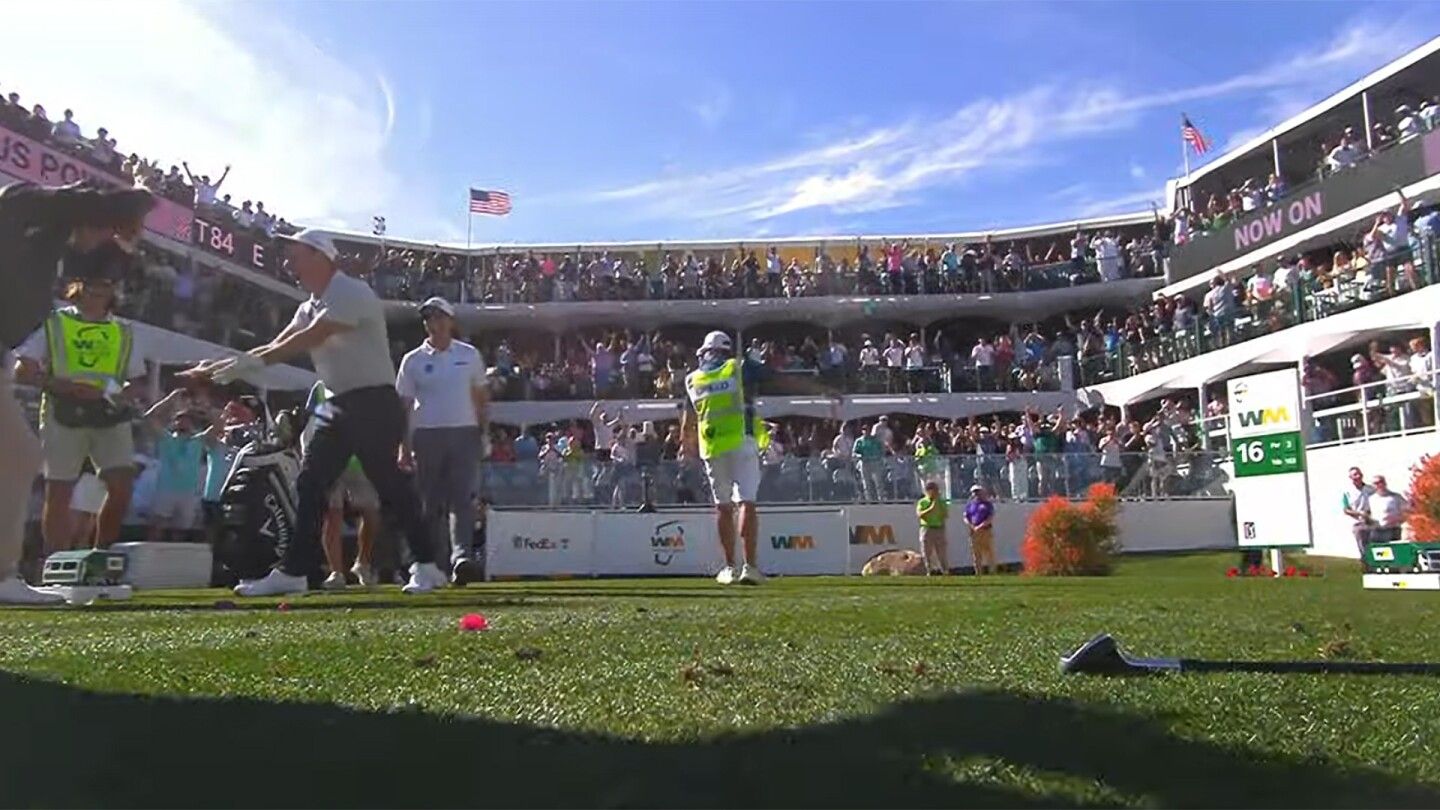 Emiliano Grillo makes hole-in-one at TPC Scottsdale's infamous 16th and the crowd goes nuts